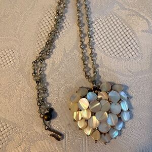 Elegant Mother of Pearl Heart Necklace